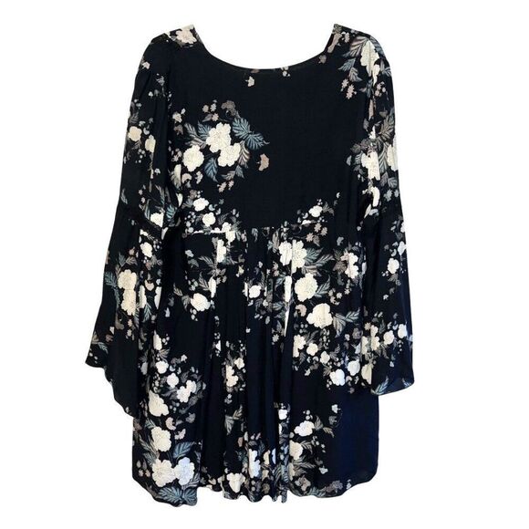 Love Johnny Was Dark Floral Lace Women's Blouse Rayon Romantic L - Picture 2 of 10